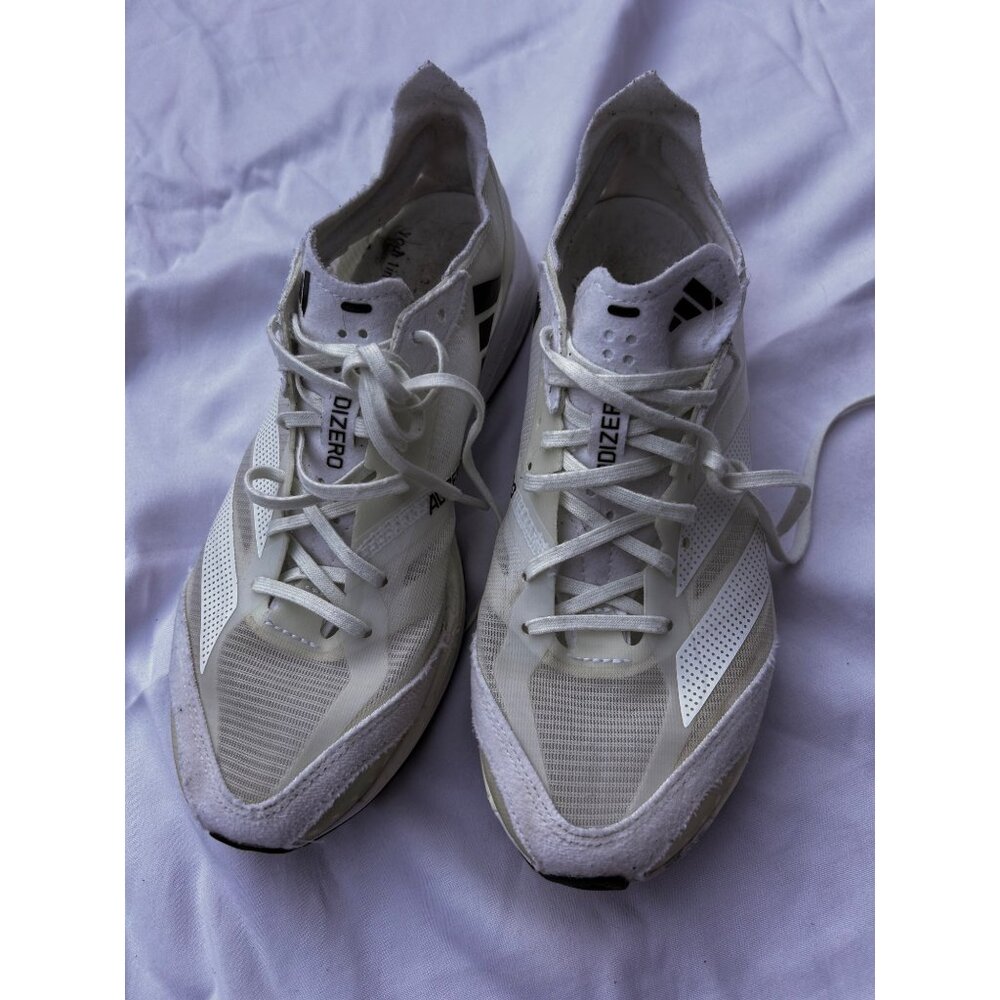 Adidas Adizero Adios 7 Shoes Mens Size 8 White Lightweight Lightstrike Pro